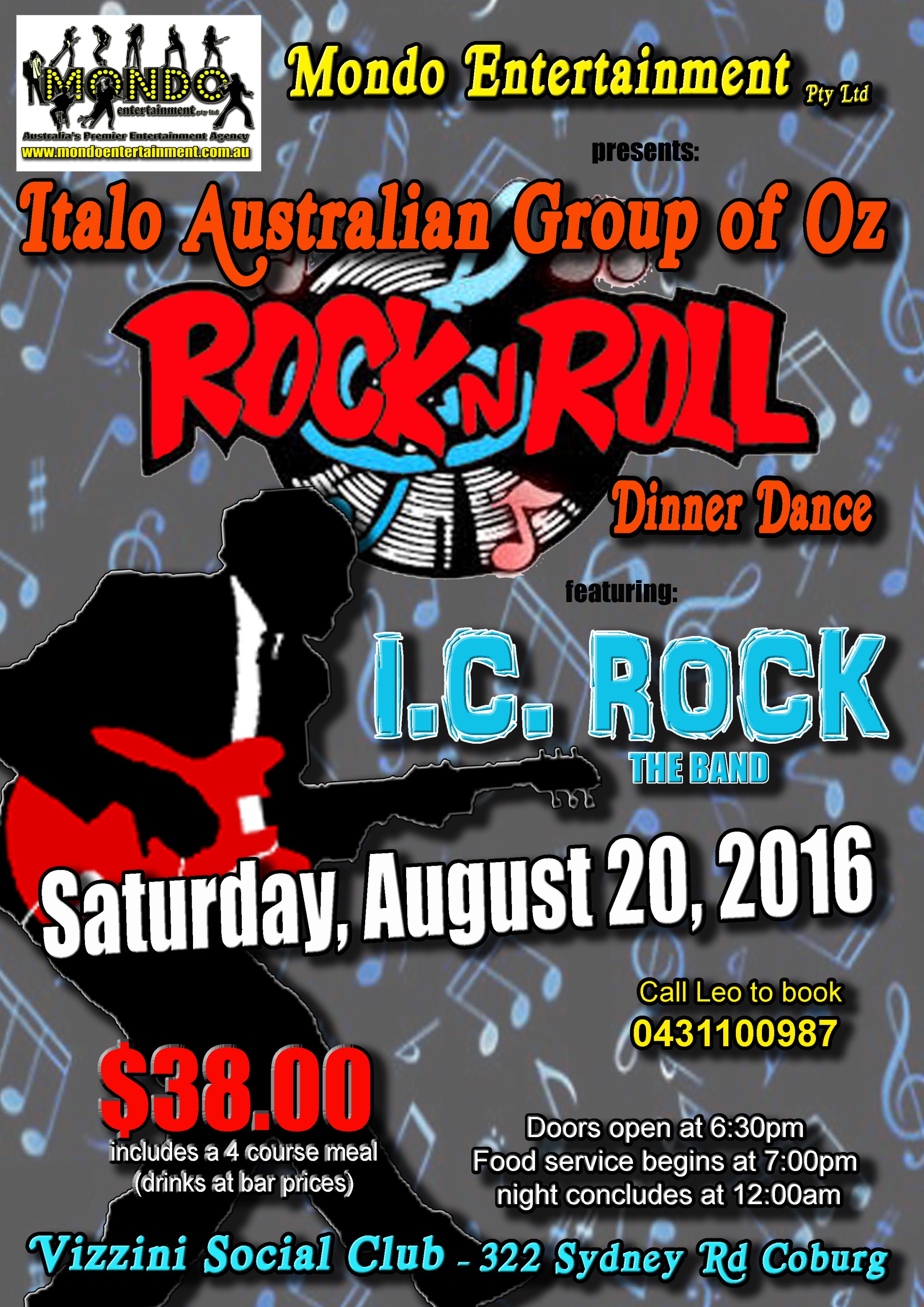 ITALO AUSTRALIAN ROCK N ROLL DINNER DANCE - MONDO ENTERTAINMENT PTY ...