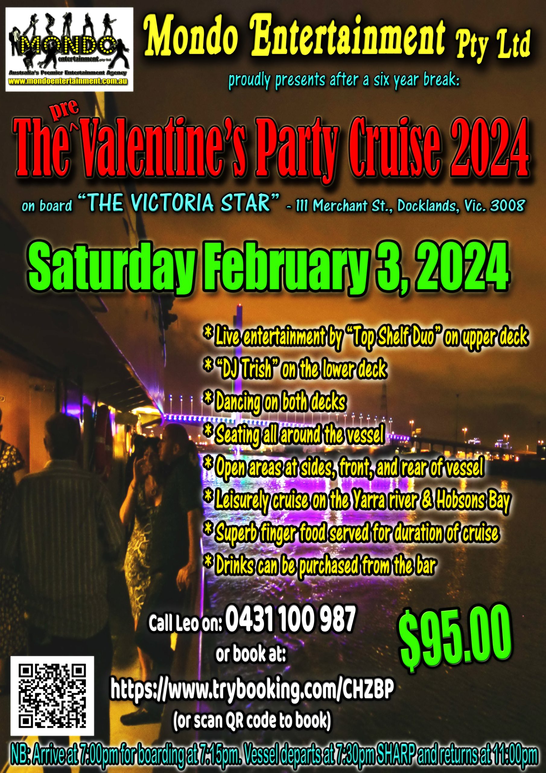 The "pre" Valentine's Party Cruise 2024 MONDO ENTERTAINMENT PTY